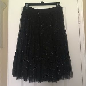 Black Tiered Sparkle Skirt L